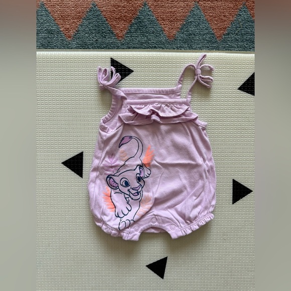 Disney Jumping Beans|Baby girl Lavender Bubble Romper in lion king print•••NB - Picture 3 of 5